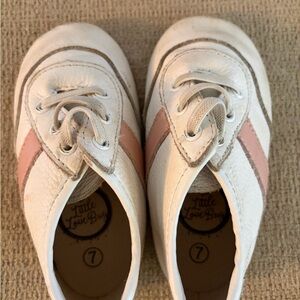 Little Love Bug White and Pink Kids Sneakers